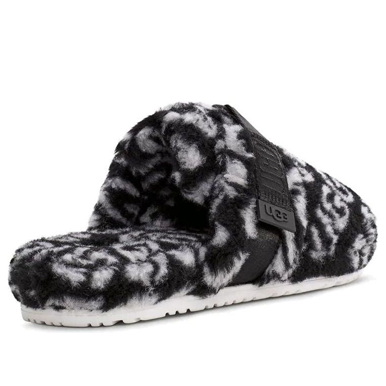UGG Super Fluff Slipper 'Black White' 1120900-BWHT
