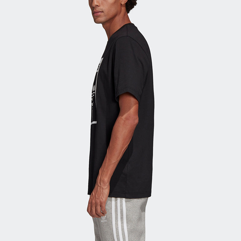 adidas originals Tee 1 Logo Printing Round Neck Short Sleeve Black GK5909
