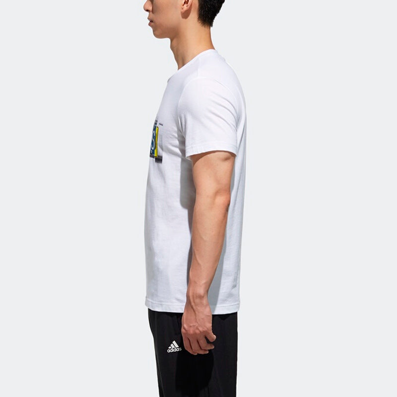 adidas Ss Key City Logo Printing Sports Short Sleeve White DX0641