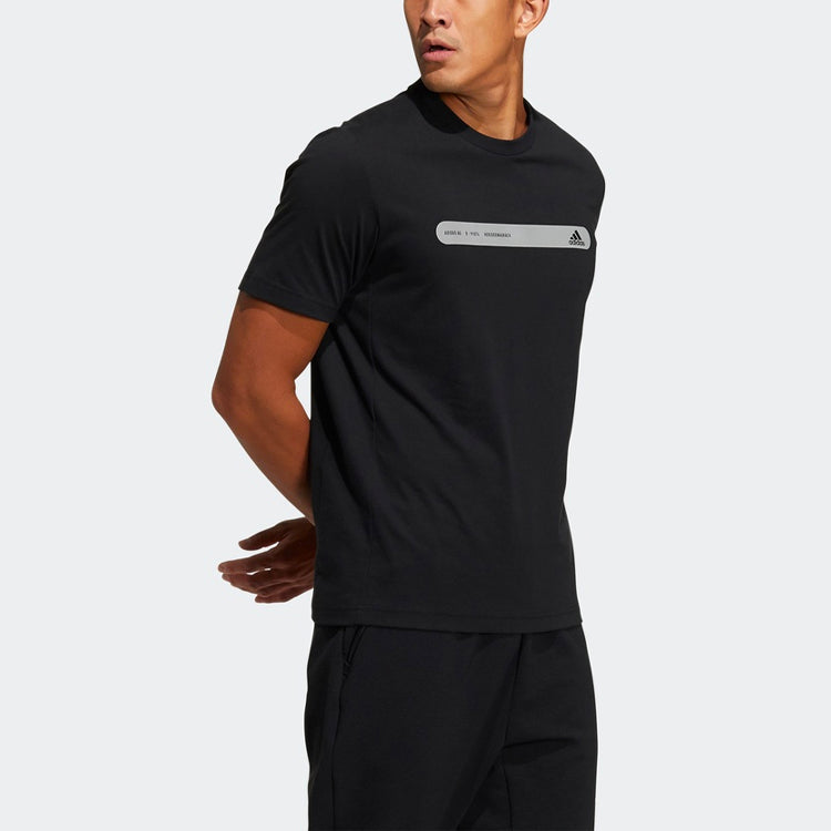 adidas The Tee Ref Bar Logo Printing Round Neck Short Sleeve Black GP0986