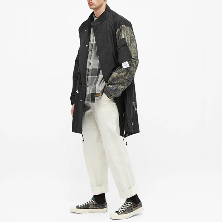 WTAPS W51 Jacket Letters Printed Camouflage Long Jacket Unisex Black 201WVDT-JKM01