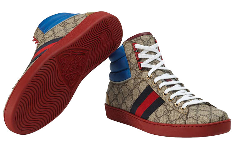 Gucci Ace GG High Top 'Blue Beige' 555144-92T20-9794