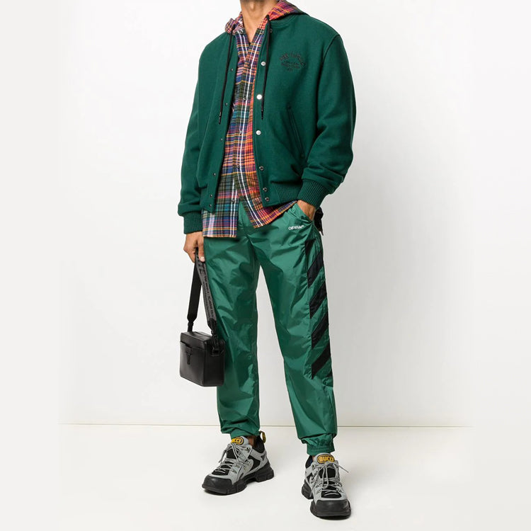 Off-White FW20 Arrows ArrowsPrintingBomber Jacket Men Green OMEA224E20FAB0015710