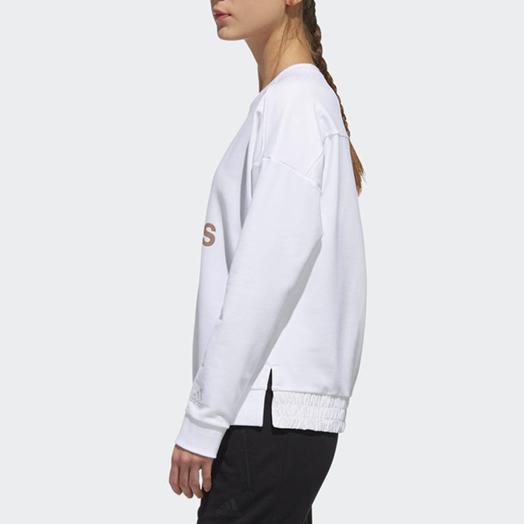 (WMNS) adidas Sports Stylish Round Neck Pullover White EA3103