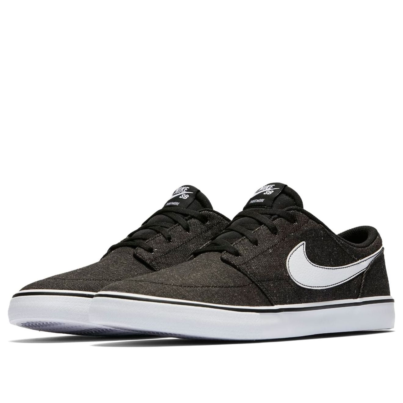 Nike SB Solarsoft Portmore II Canvas Premium 'Black White' 880269-001
