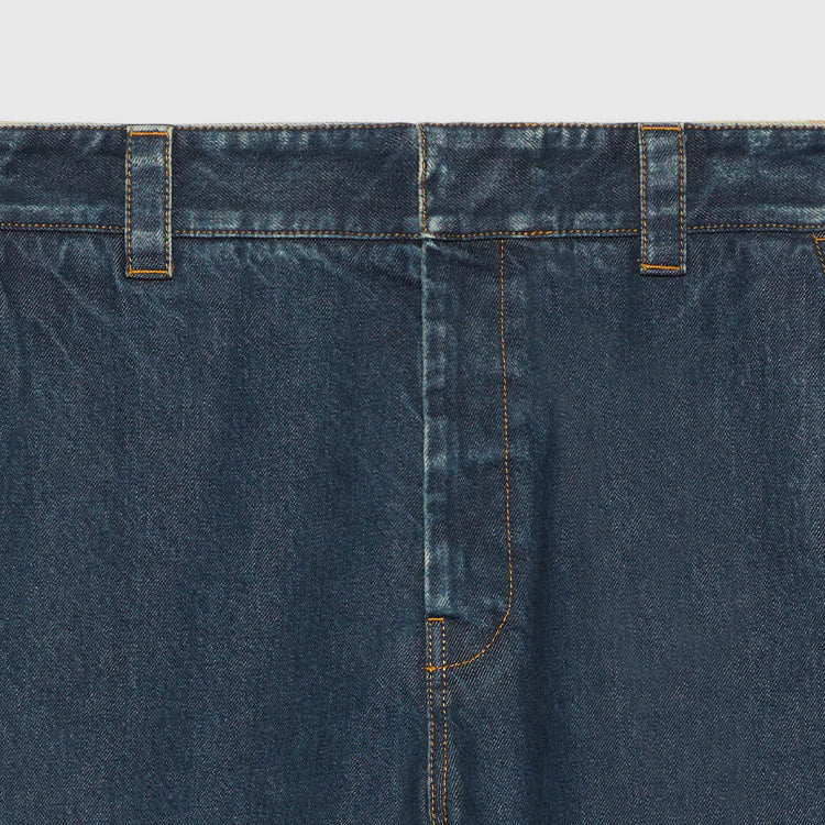 Gucci Denim Trousers With Gucci Label 'Dark Blue' 774082-XDCS9-4447