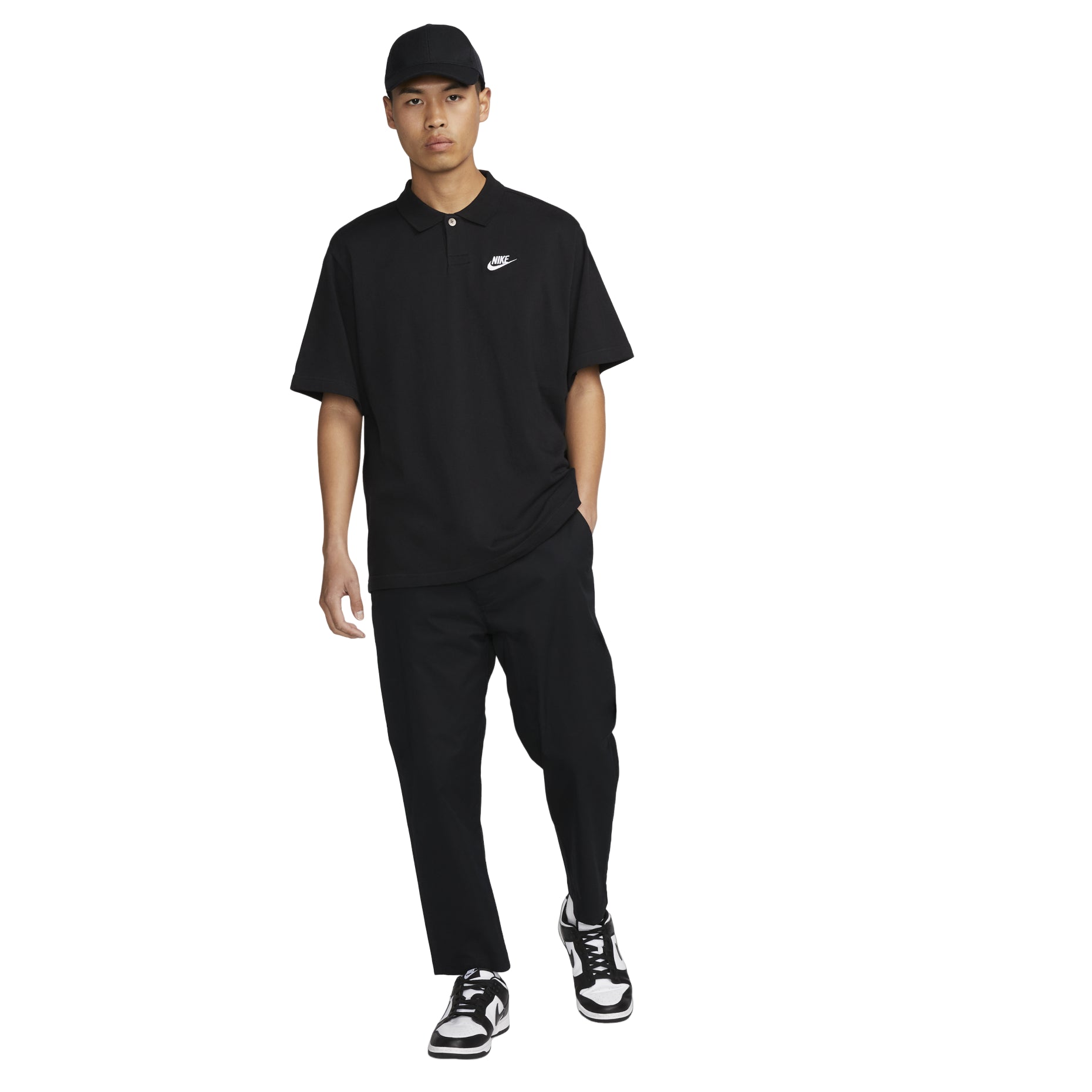 Nike Club Lapel T-Shirt 'Black' DX0618-010