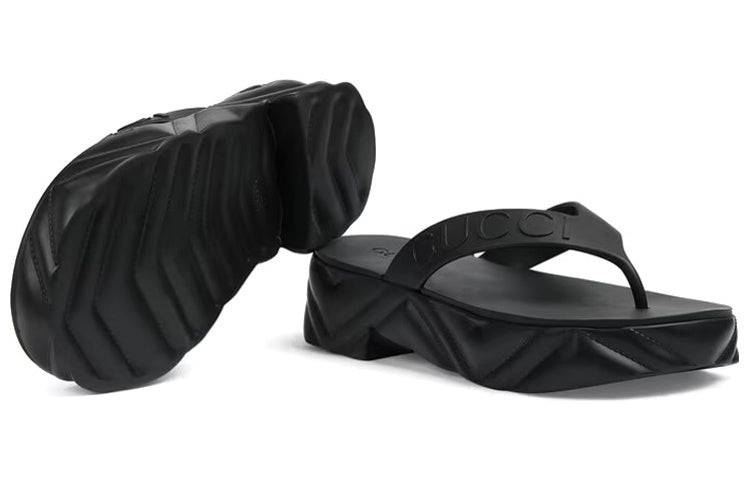 (WMNS) Gucci Thong Platform Sandal 'Black' 746334-JFM00-1000