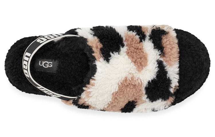 (WMNS) UGG Fluff Yeah 'White Black Brown' 1125231-BLK