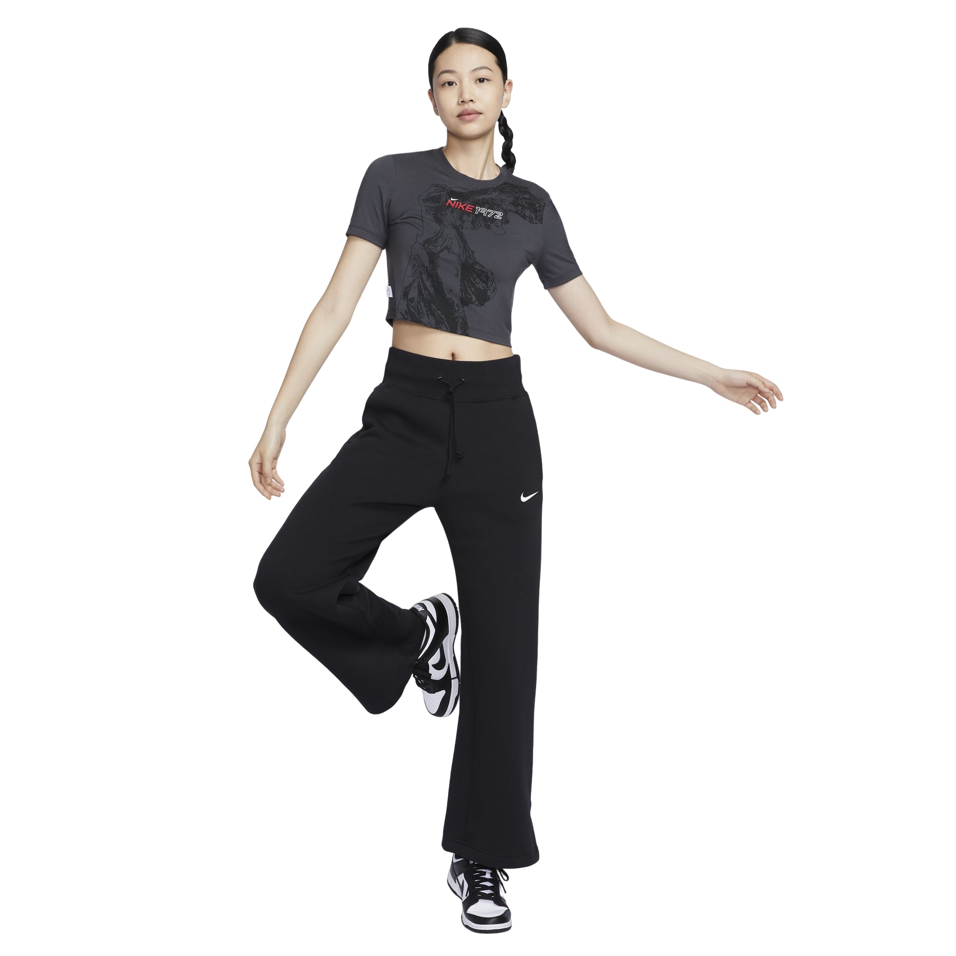 (WMNS) Nike Sportswear Slim Crop T-shirt Asia Sizing 'Anthracite' HF7396-060