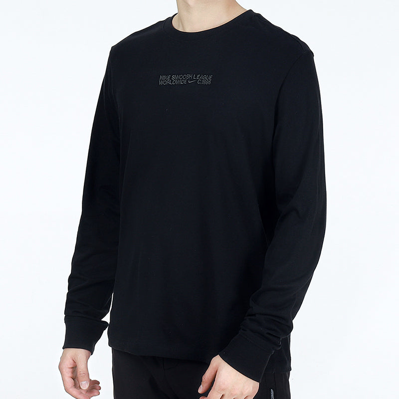 Men's Nike As Nsw Ess+ Core 3 Ls Tee Casual Breathable Round Neck Long Sleeves Black T-Shirt DM6367-010