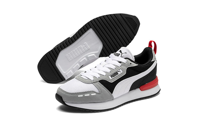 (GS) PUMA R78 Low Top Running Shoes Black/Grey/White 373616-09