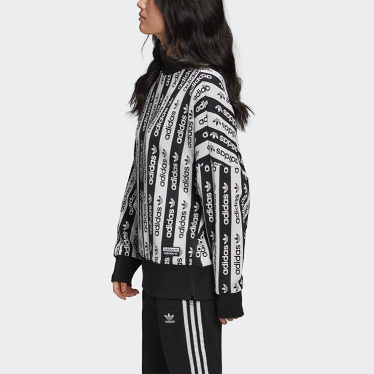 (WMNS) adidas originals Aop Sweater Black/White FU1728