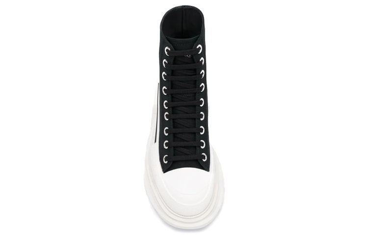 (WMNS) Alexander McQueen Tread Slick Boots 'Black White' 611706W4L321070