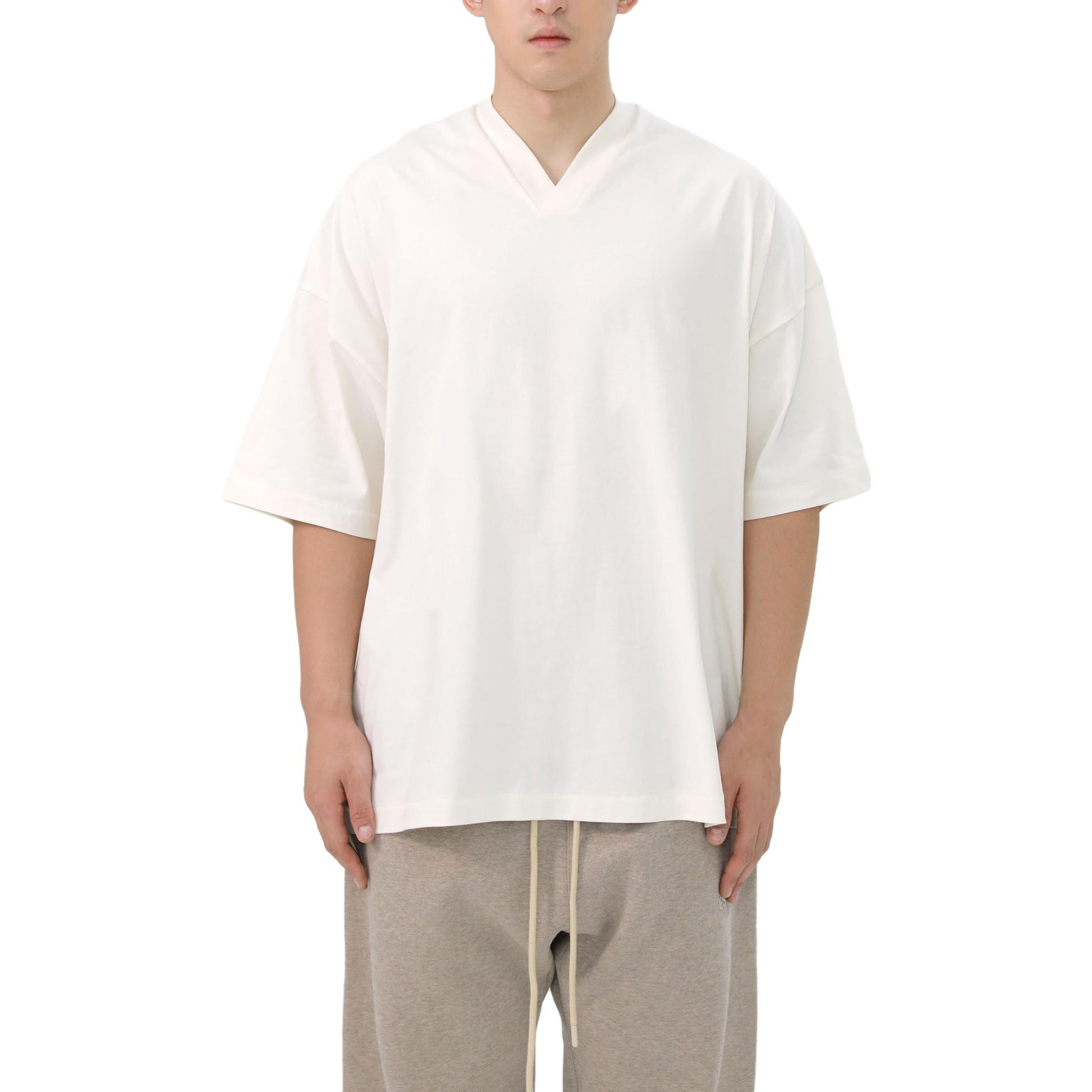 Fear of God Essentials FW23 V-Neck T-shirt 'Cloud Dancer' 125BT234111F