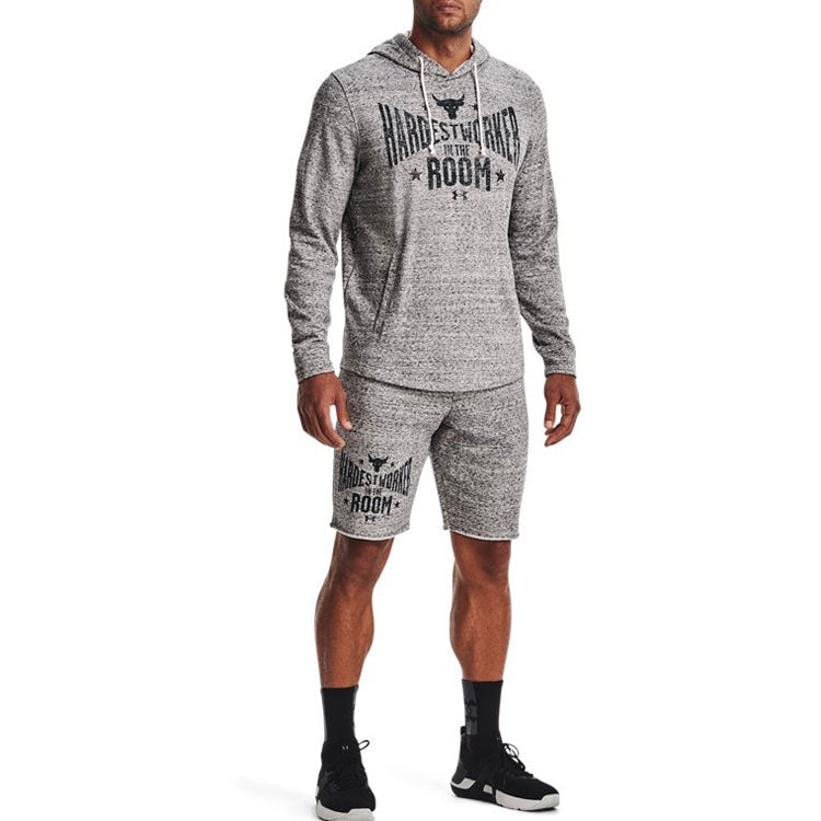 Under Armour Project Rock Hardest Worker Terry Hoodie 'Grey' 1370458-112