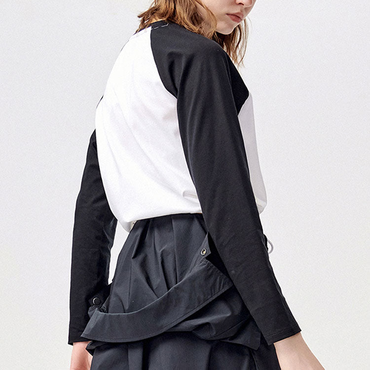 (WMNS) FILA FUSION Casual Sports Contrasting Colors Round Neck Long Sleeves Colorblock T11W123201F-BK