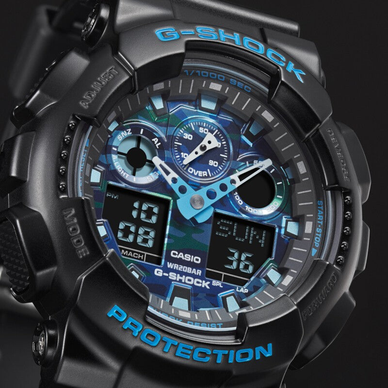 CASIO G-Shock Analog-Digital 'Black Blue' GA-100CB-1A