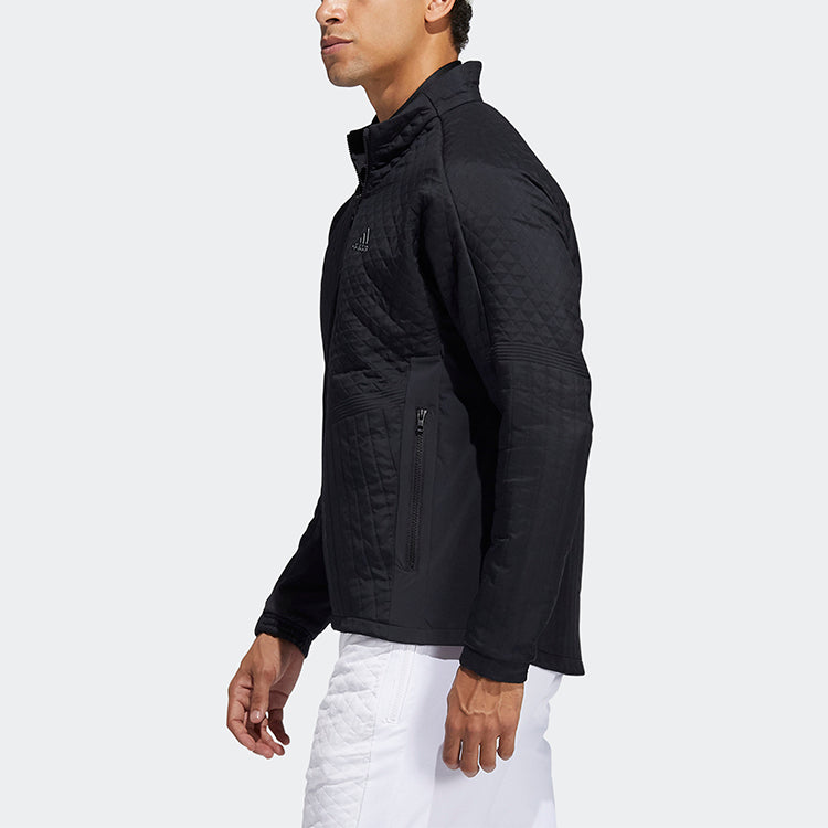 adidas Quilting Jk Golf Sports Stand Collar Jacket Black FS6957
