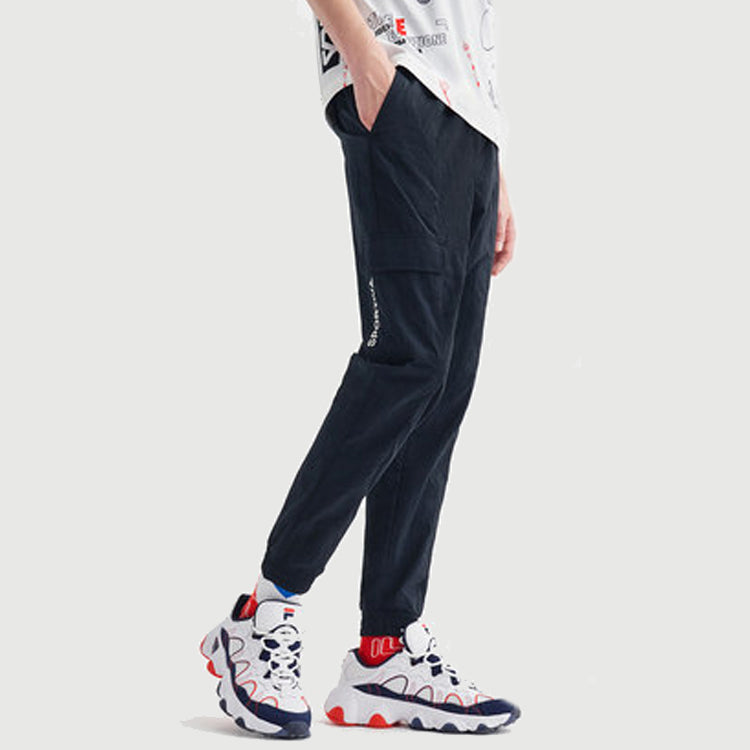 FILA Logo Side Woven Sports Pants Blue F11M028823F-NV