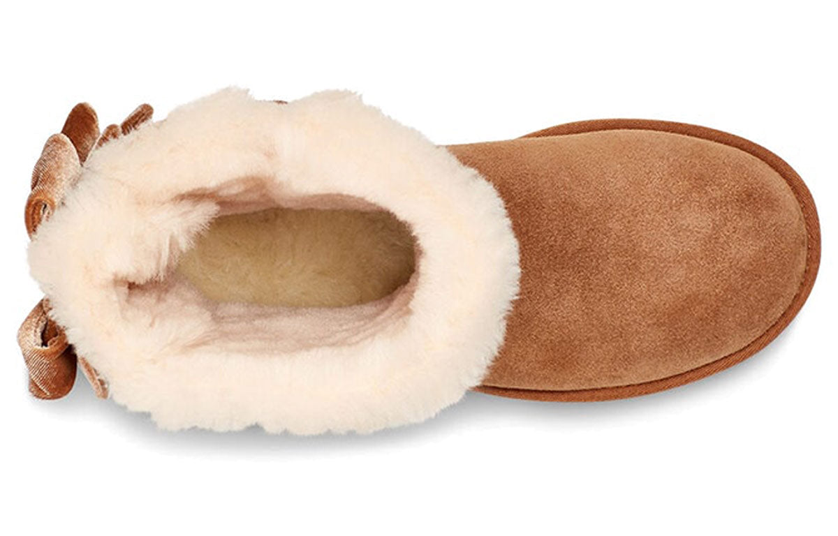 (WMNS) UGG Bailey Bow Velvet Brown 1118854-CHE