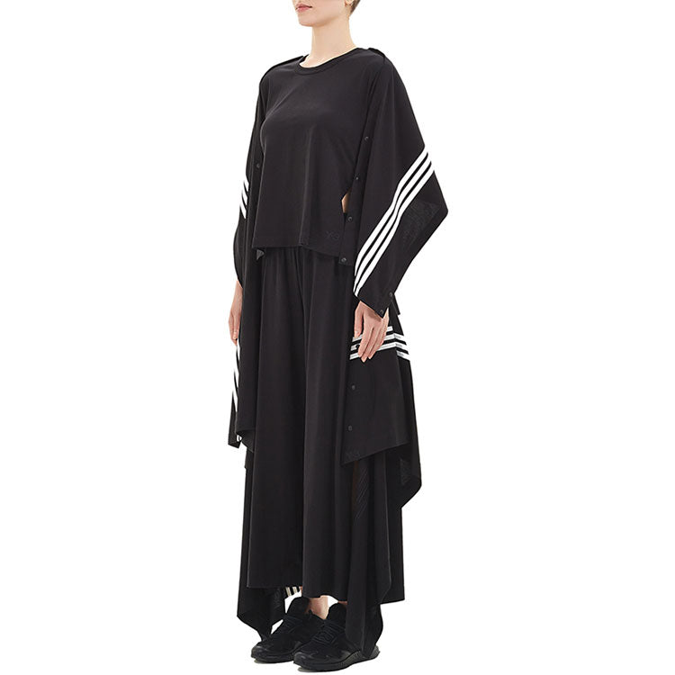 (WMNS) Y-3 SS21 Casual Shawl Round Neck Short Sleeve Black FN5696