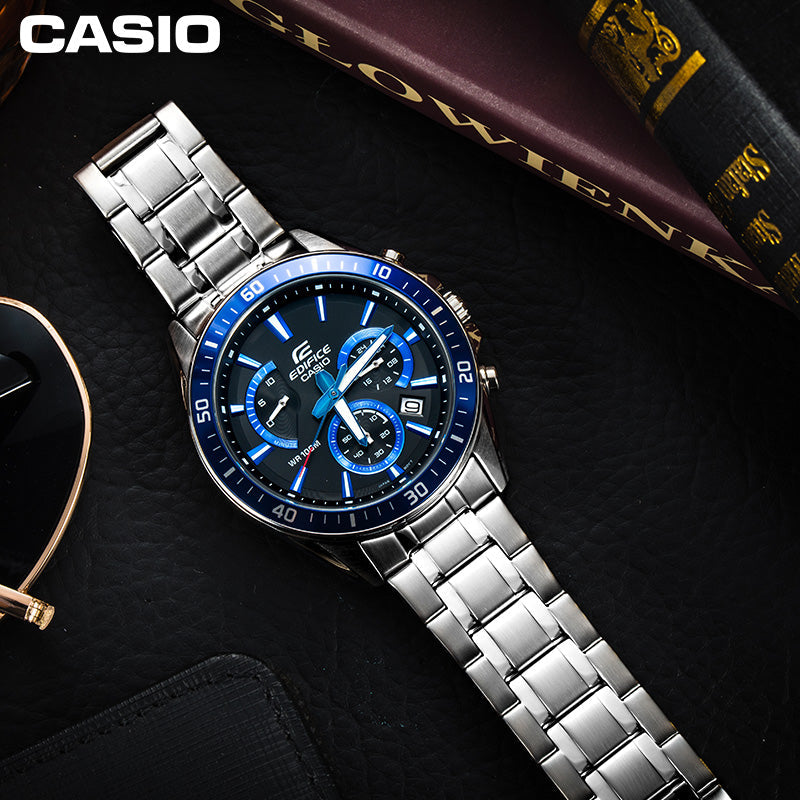 CASIO Waterproof EDIFICE Stainless Steel Strap Mens Blue Analog EFR-552D-1A2VUPRD