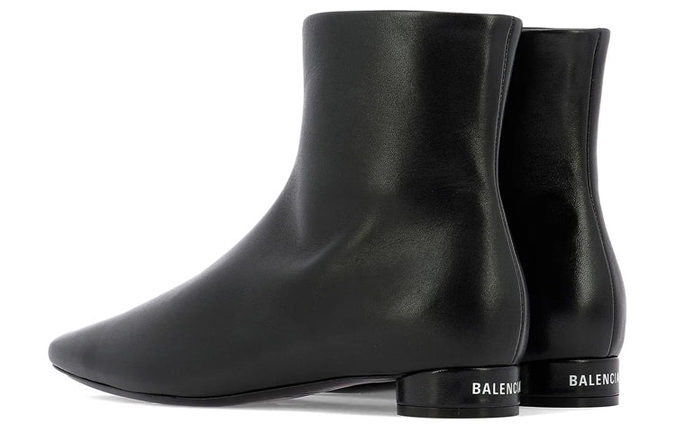 (WMNS) Balenciaga Ankle Boots 'Black Leather' 590993WA8F41006