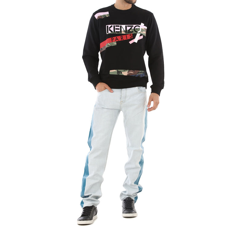 Men's KENZO Logo Printing Long Sleeves Black 5SW15640A-99