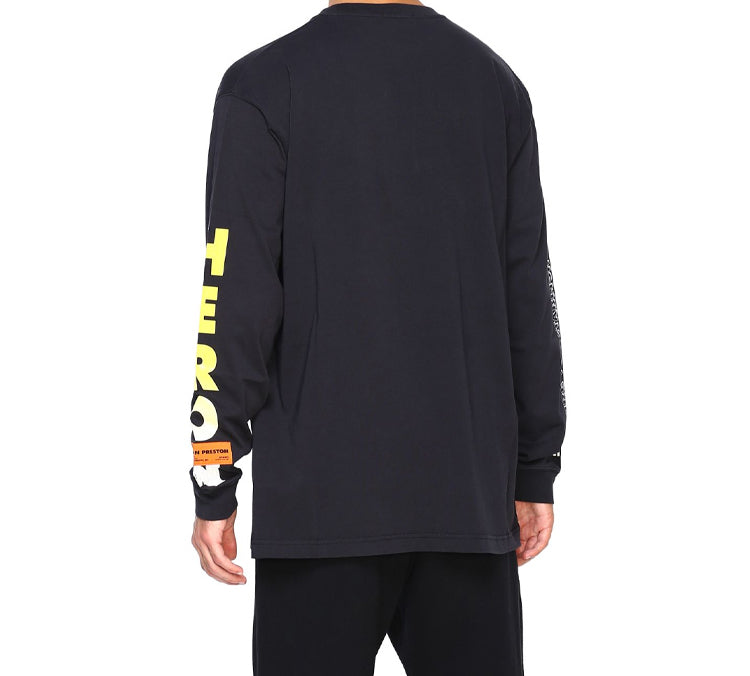 Men's HERON PRESTON Printing Long Sleeves Black HMAB002F196000150488