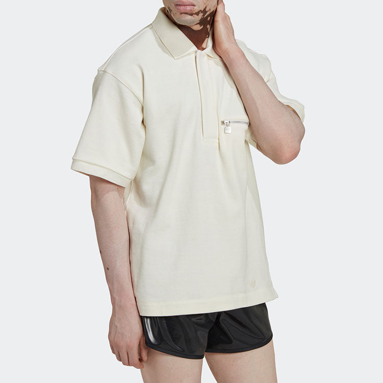 adidas Blue Version Tie-Break Polo Shirt 'Beige' HM2347