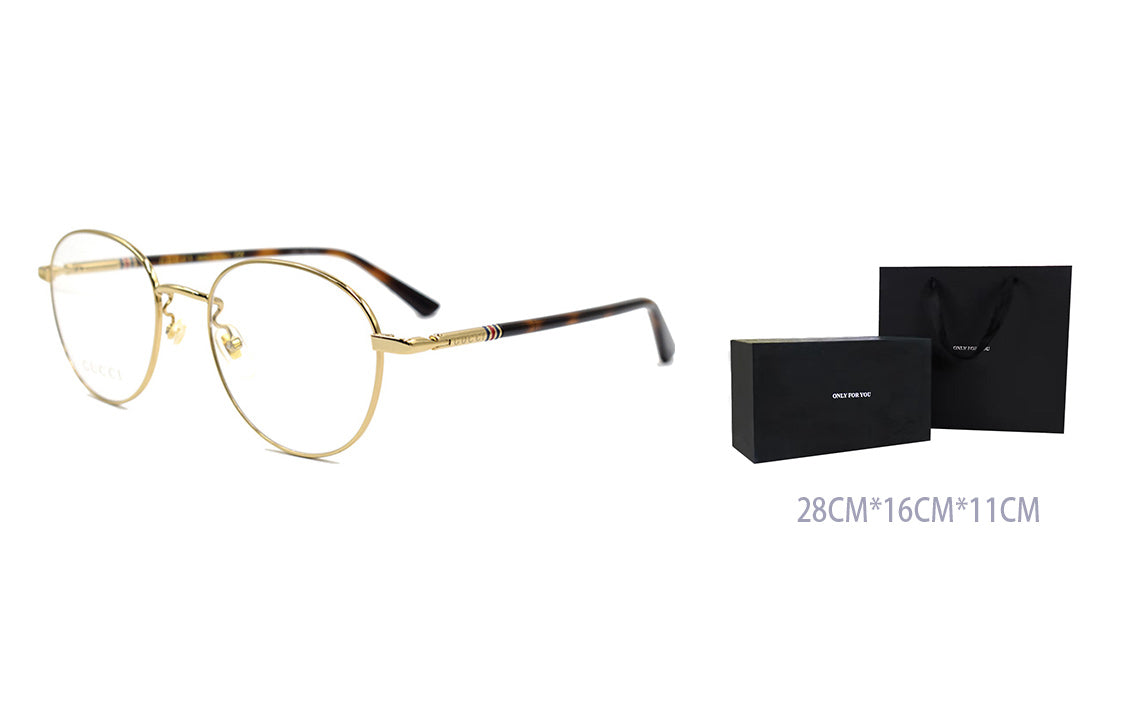 Gucci Round Frame Color Enamel Ribbon Element Optical Frame Sub-Edition Golden GG0392O-003