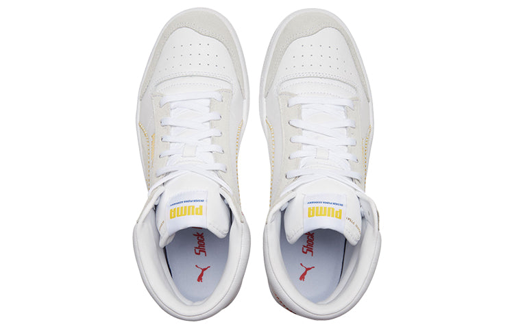 PUMA Ralph Sampson Mid Stitch White/Grey/Yellow High Board Shoes 373340-02