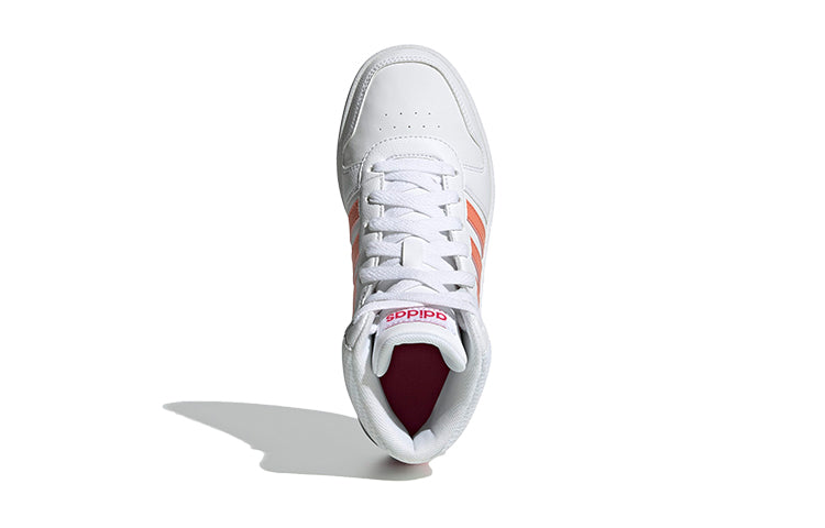 (GS) adidas Hoops 2.0 Mid J 'White Pink' EE6708