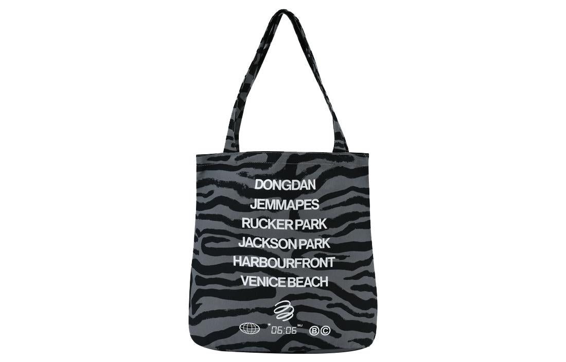 Air Jordan JORDAN BREAKFAST Series Large Capacity logo Version Printing Cotton handbag Unisex Black DX7177-010