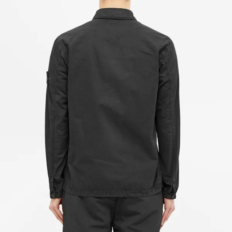 Men's STONE ISLAND Zipper Pocket Cotton Classic Jacket Black 7315107WN-V0129
