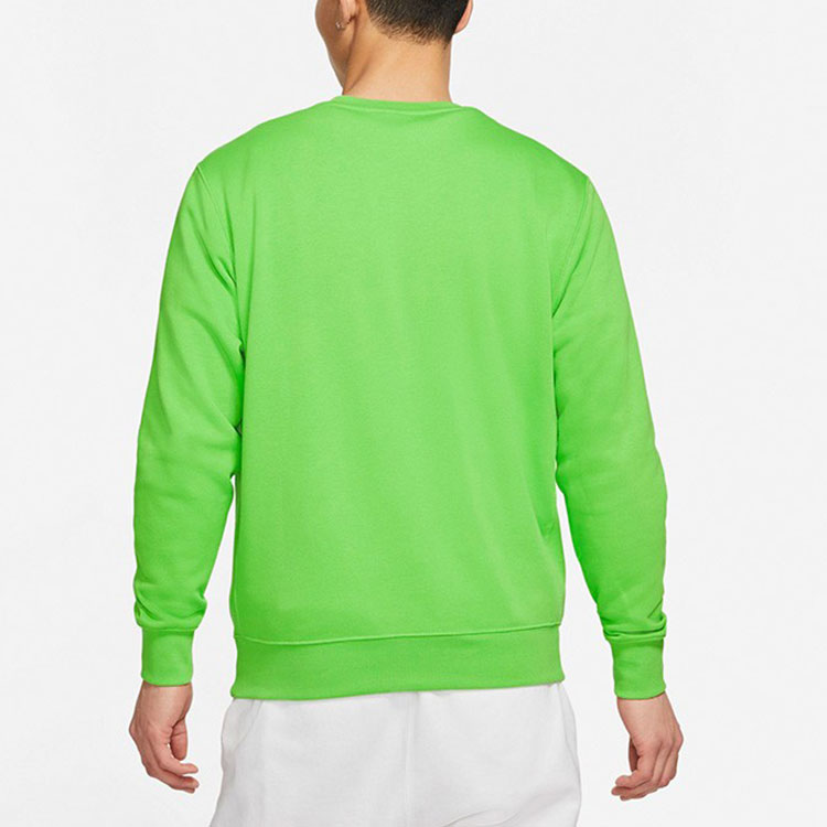 Nike Club French Embroidered Logo Sports Round Neck Pullover Green BV2667-304