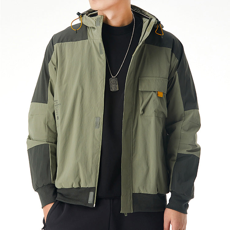 adidas Th Jkt South Colorblock Windproof Casual Fleece Lined Hooded Jacket Green GR6953