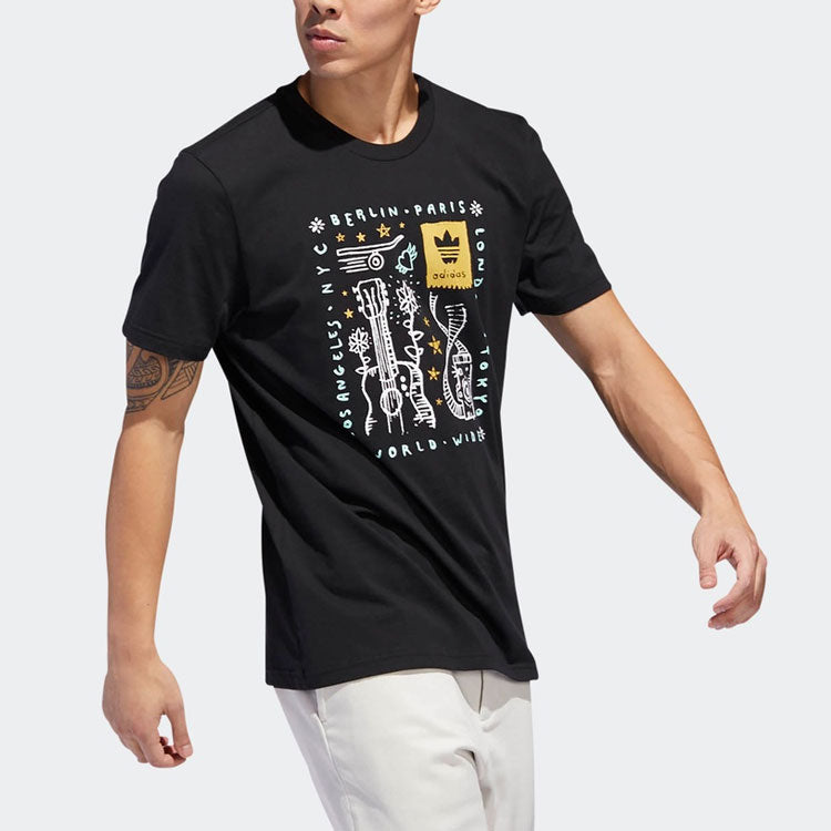adidas originals Loose Leisure Sports Short Sleeve Men s Black DU8391