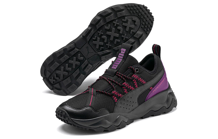 (WMNS) PUMA Ember Low-top Running Shoes Black/Purple/Red 193131-02