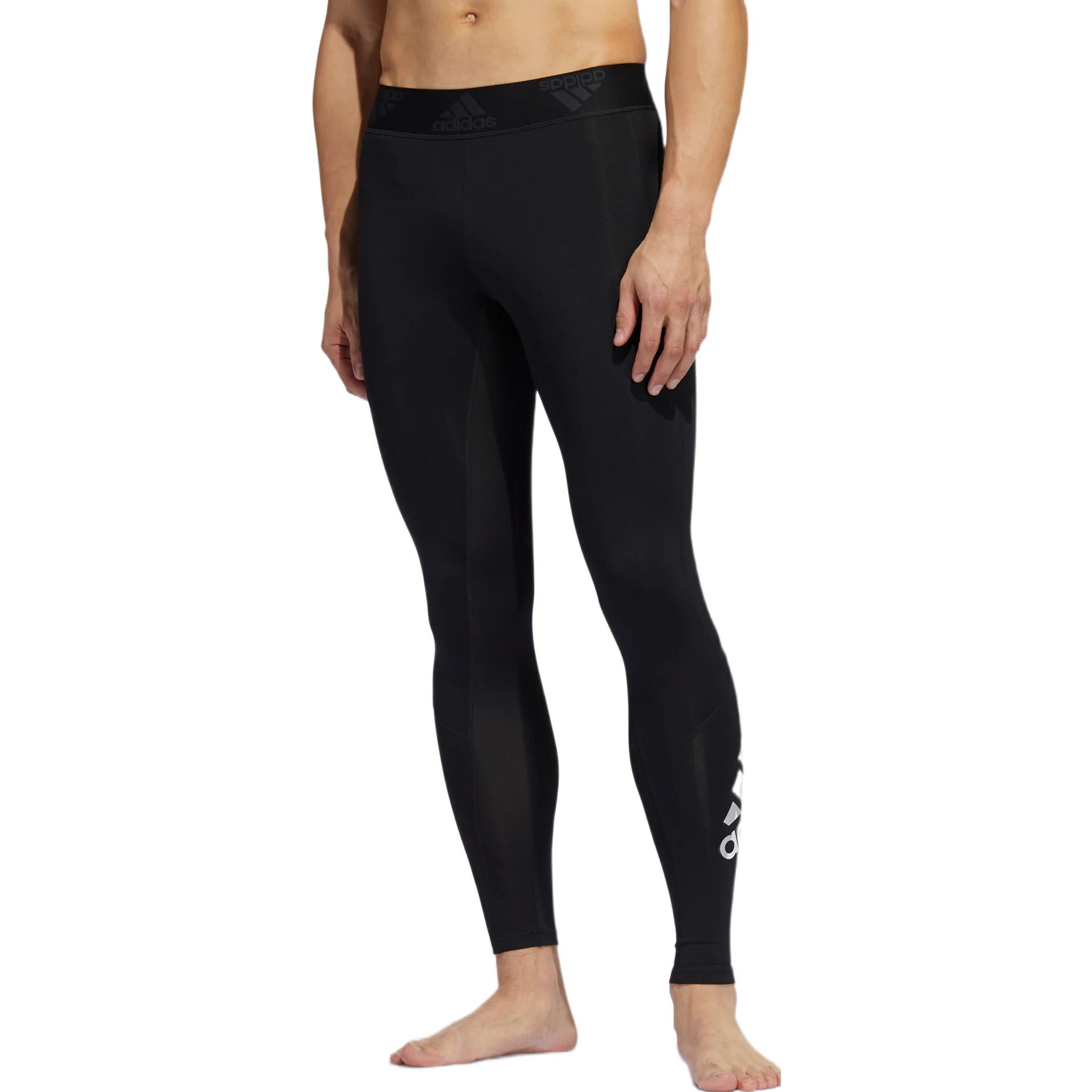 Men's adidas Solid Color Tight Sports Pants/Trousers/Joggers Black GC8252