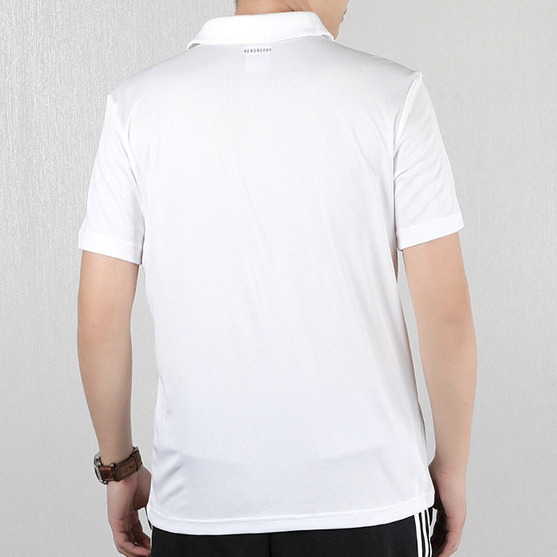 Men's adidas Fab Lapel Short Sleeve polo White Polo Shirt CV8321