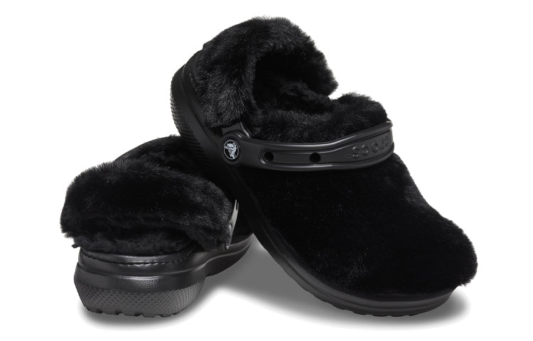 Crocs Classic Fur Sure Slip On Clogs 'Black' 207303-001