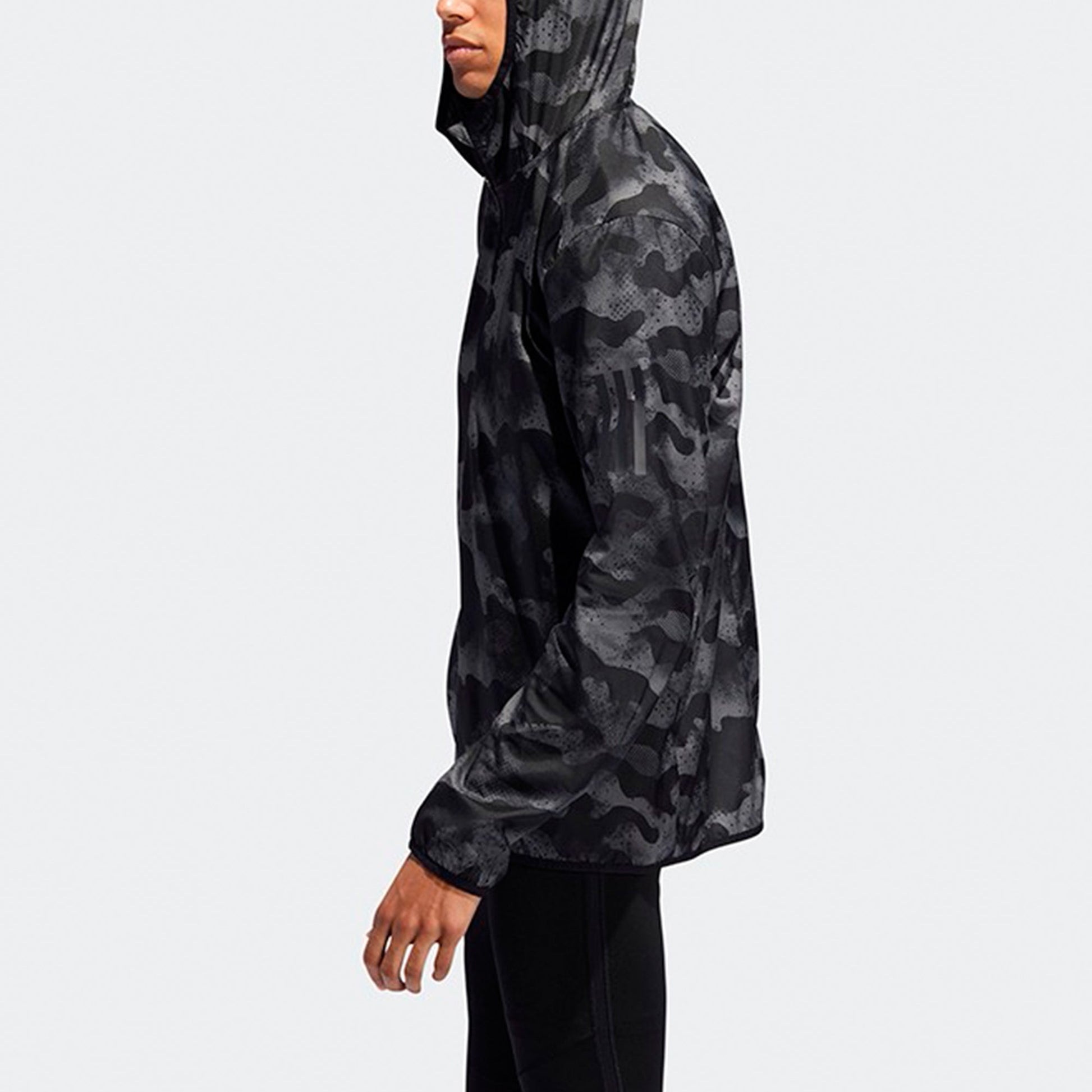 adidas Sports Training Camouflage Woven Hooded Jacket Black DZ2030