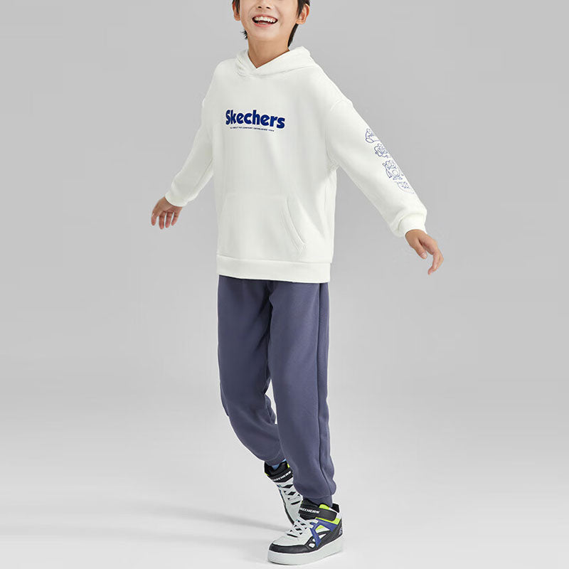 (GS) Skechers Logo Printed Hoodie 'White Blue' L423K111-0074