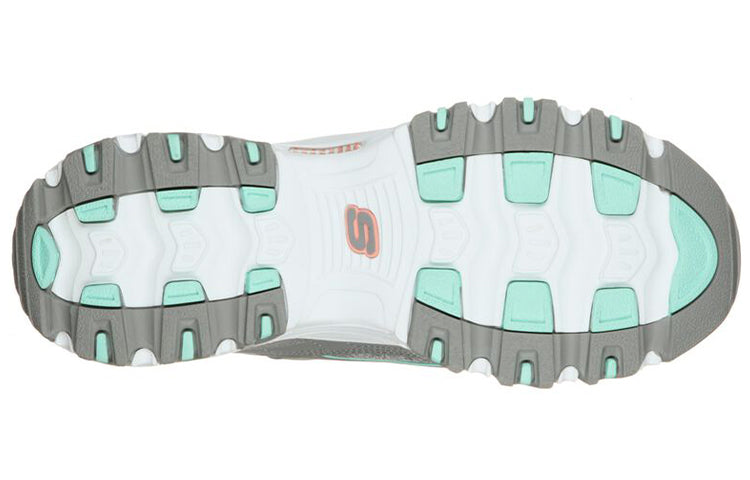 (WMNS) Skechers D'Lites Low-Top Running Shoes Grey/Green 149060-GYMN