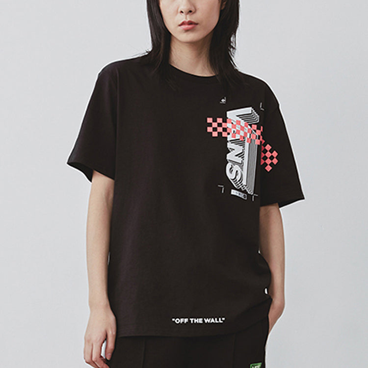Men's Vans Logo Printing Round Neck Short Sleeve Black VN0A4P43BLK