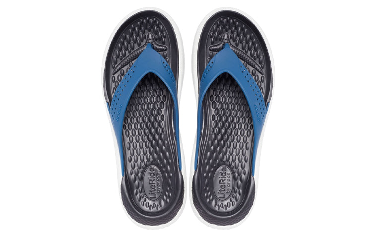 Crocs LiteRide Outdoor Beach Flip-Flops Black Blue 205182-4SB