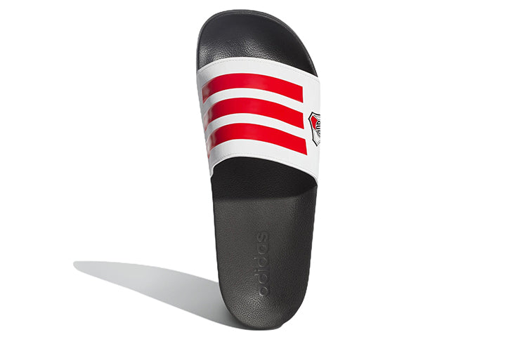 adidas Adilette Cozy Wear-Resistant White Unisex Slippers 'White Red Black' FZ7324