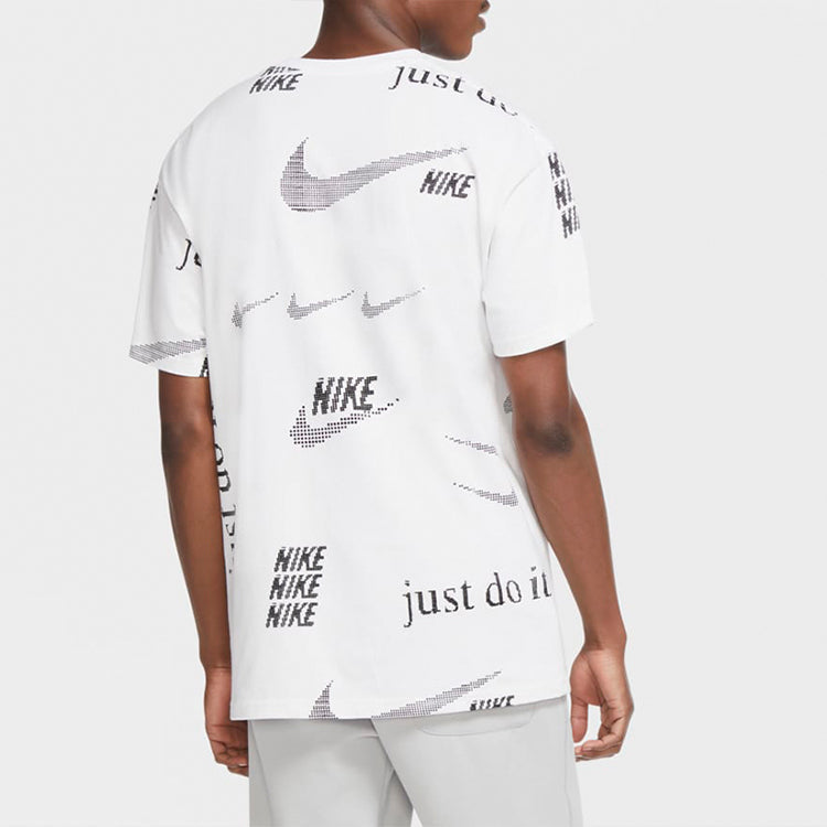Nike Sportswear Pattern Short Sleeve 'Just Do It White' CW0378-100